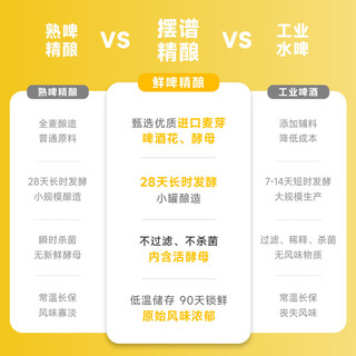 摆谱精酿原浆啤酒青岛特产原浆11°P黄啤整箱330ml*12瓶装 330mL 4瓶 【尝鲜】