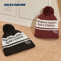 SKECHERS 斯凯奇 运动帽冬季新款针织帽冬双层保暖潮流百搭帽子