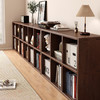 锦需 实木书架落地胡桃木色自由组合客厅柜子储物柜家用格子书柜置物柜 18格 180x30x90cm