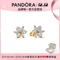 PANDORA 潘多拉 闪耀花朵标本耳钉 262633C01 均码 圣诞