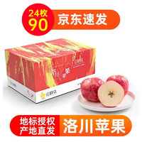 云鲜风 洛川苹果24枚装果径90mm-100mm红富士苹果甜脆水果