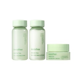 innisfree 悦诗风吟 绿茶平衡舒润三件套（柔肤水30ml+柔肤露30ml+面霜10ml）