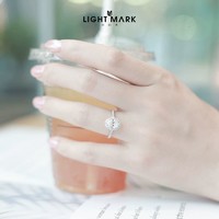 Light Mark 小白光 LightMark小白光18K金群镶椭圆钻石戒指轻奢结婚一克拉戒指送女友