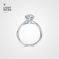 LIGHT MARK/小白光幸运女神18k金钻石戒指六爪扭臂钻戒求婚女戒