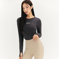 XEXYMIX 健身服女装紧身训练瑜伽上衣弹力长袖T恤XT4368G