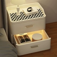 SAMEDREAM 床头柜现代简约卧室小型塑料储物收纳柜家用小柜子床头置物架