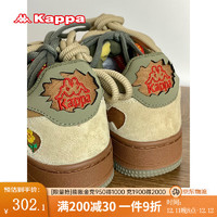 KAPPA卡帕小白鞋子女鞋奶油板鞋冬季复古百搭休闲运动鞋 拿铁咖色/水泥灰 40