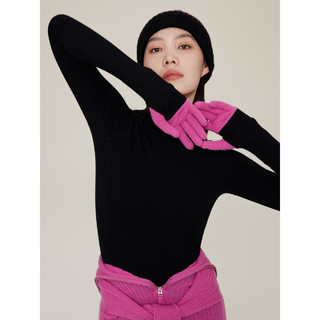 鄂尔多斯1980极地 羊绒羊毛运动保暖毛绒男女同款手套 玫粉色 24cmX8.5cm