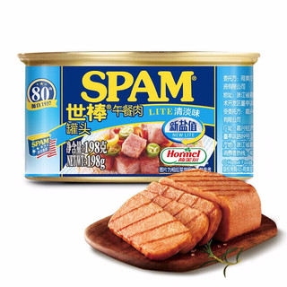 SPAM 世棒 午餐肉罐头清淡减盐口味198g*4罐猪头速食即食火锅泡面伴侣