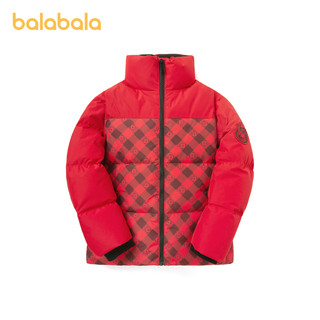 巴拉巴拉 反季儿童羽绒服男童女童季拜年服外套过年红色