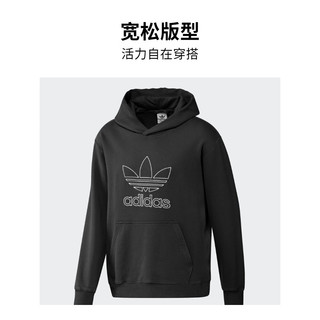 adidas阿迪达斯三叶草男装冬季宽松毛圈布运动连帽卫衣IU2373 黑色 A/L