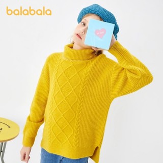 88VIP：巴拉巴拉 儿童毛衣女童针织衫秋冬大童洋气韩版高领打底衫