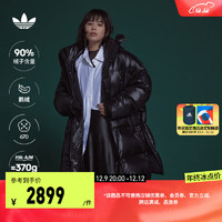 adidas阿迪达斯三叶草马思纯同款女600蓬长款运动保暖鹅绒羽绒服 黑色 A/L