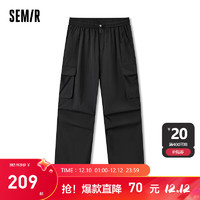 森马（Semir）休闲裤男工装风时尚日常运动直筒长裤 黑色90001 180/84A/XL