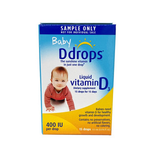 Ddrops 滴卓思 钙镁锌 婴幼儿童液体有机海藻柠檬酸钙片粉 维生素d3 k2婴儿乳钙30条 D3滴剂 400IU