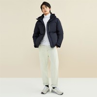 限尺码：GIORDANO 佐丹奴 90%鹅绒男式连帽羽绒服 4379913712