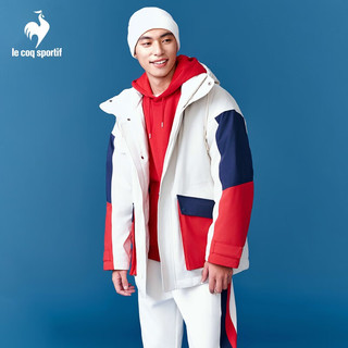 乐卡克（Le coq sportif）法国公鸡男女款三色系列短款羽绒服棉服 CB-5849234 原白色/WAS 3XL