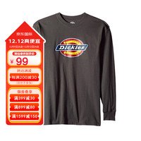 Dickies服饰 男女同款经典LOGO印花ins潮牌宽松棉质圆领长袖T恤卫衣520 WL45ASNG  深灰色 M