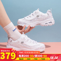 斯凯奇（SKECHERS）甜心熊女鞋网面透气熊猫鞋厚底老爹鞋蕾丝运动休闲鞋 WHT 38/内长25cm