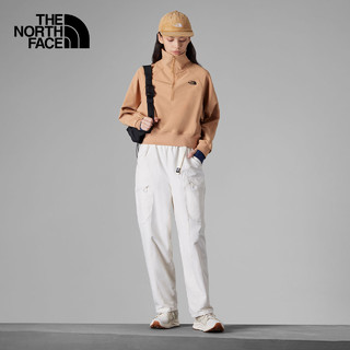 北面（The North Face）圆领卫衣女防风防泼水透气时尚简约短款套头衫83PA I0J/卡其色 S