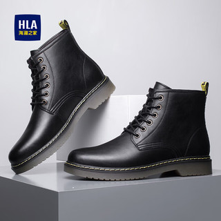 HLA 海澜之家 男靴经典舒适英伦风马丁靴简洁复古潮流靴子 黑色 42