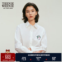 Teenie Weenie小熊2024年早春钉珠宽松白色衬衫长袖衬衣时尚女 象牙白 165/M