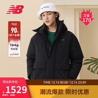 NEW BALANCE 23年男款冬季潮流时尚保暖户外连帽羽绒服NPD43161 BK XS 