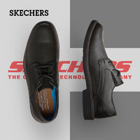 SKECHERS 斯凯奇 耐磨缓震健步鞋软底百搭皮鞋 438-BBK全黑色