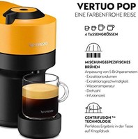 NESPRESSO 浓遇咖啡 De'Longhi Vertuo Pop ENV90.Y，咖啡胶囊机，4 杯，离心技术，含欢迎礼包，1260 瓦，芒果黄