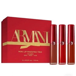 ARMANI beauty 阿瑪尼彩妝 Giorgio Armanil 阿瑪尼 紅管唇釉圣誕套盒 (206+400+405) 3.5ml