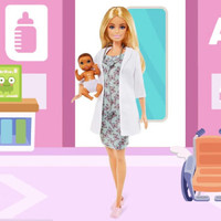 BARBIE 芭比泳装 芭比（Barbie）芭比娃娃玩具套装礼盒女孩公主 芭比之新生儿护理师GVK03