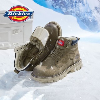 Dickies工装靴男厚底高帮雪地靴冬加绒保暖马丁靴复古短靴