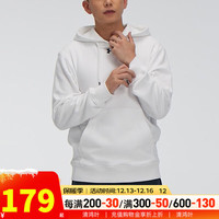 安德玛（Under Armour）官网卫衣男 针织毛圈保暖运动服休闲宽松连帽套头衫男 21600303-100 白色 XL/180