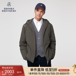 布克兄弟（BrooksBrothers）男士纯色羽绒服保暖外套 3003灰绿色 M