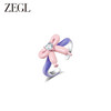 ZEGL设计师多巴胺气球系列彩色蝴蝶戒指女小众设计指环粉色食指戒 粉色蝴蝶结戒指 开口可调节