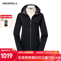 迈乐（Merrell）男女款户外三合一冲锋衣外套防风户外登山徒步外套百搭时尚 MC1230002-BK02黑色（女款） 2XL