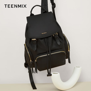 天美意（TEENMIX）双肩包女背包女包2023大容量旅行包包送女生女友 黑色