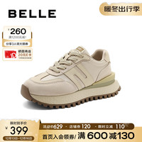 BeLLE 百丽 百搭时尚运动鞋女24春季时尚撞色休闲鞋B1756AM4 米色 36