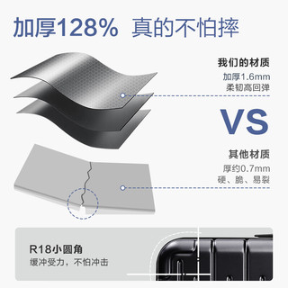 爱华仕行李箱男拉杆箱女商务登机箱万向轮18英寸旅行箱小型密码箱骑士黑