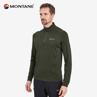 MONTANE盟泰恩 DART ZIP NECK 户外速干衣男圆领透气除臭登山徒步 OAK GREEN 橡树绿 L