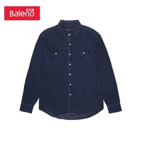 Baleno 班尼路 新款衬衫男柔软翻领简约百搭长袖工装牛仔衬衣薄款外套