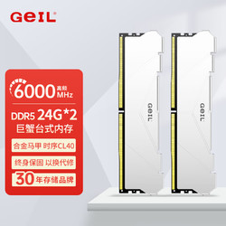 GeIL 金邦 巨蟹 DDR5 6000 CL40 台式机内存马甲条 48GB（24GB*2）