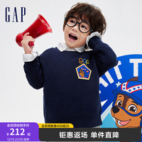 Gap 盖璞 男幼童冬季2023卫衣847362抓绒保暖上衣 海军蓝 100cm(2-3岁)偏小，选大一码