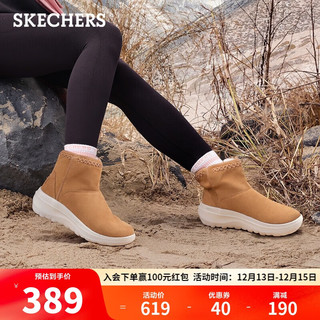 SKECHERS 斯凯奇 ON THE GO WOMENS系列 女士短筒雪地靴 15544 栗色 35