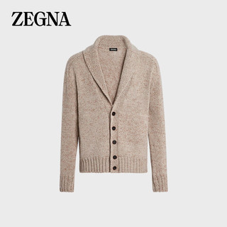 杰尼亚（Zegna）浅灰褐色配 Foliage 色山羊绒开衫UCK30A6-155-105-54