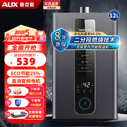 AUX 奥克斯 燃气热水器 天然气12升家用强排式变频恒温速热