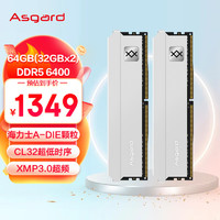 Asgard 阿斯加特 64GB(32Gx2)套装 DDR5 6400 台式机内存条 弗雷系列-钛银甲 CL32