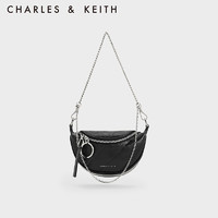 CHARLES & KEITH CHARLES&KEITH23;冬季新品CK2-80151325时尚链条单肩斜挎包腰包女 Noir黑色 S