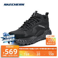 斯凯奇Skechers男子时尚耐磨高帮鞋舒适运动鞋894281 全黑色/BBK 42