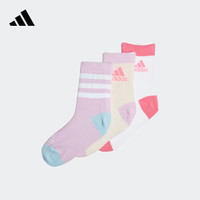 adidas阿迪达斯男女儿童舒适短筒运动袜子 淡紫/奇迹石英色/白 XS